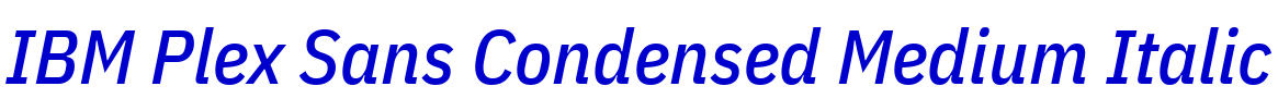 IBM Plex Sans Condensed Medium Italic الخط
